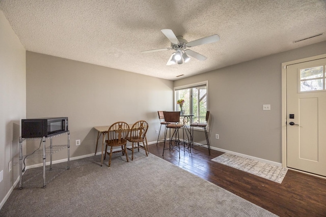 2513 Aspen Ln SW, Rochester, MN 55902 - foyer featuring plenty of natural light, ceiling fan, baseboards, a textured ceiling, and wood finished floors