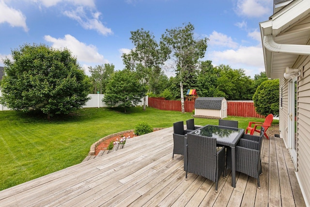 1039 Briar Creek Rd, Eagan, MN 55123 - wooden deck featuring outdoor dining area