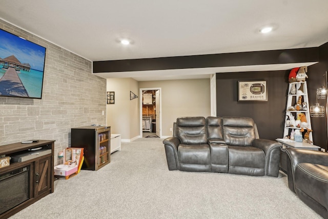 7516 Ochoa Ave NE, Otsego, MN 55330 - living area with carpet flooring, baseboards, and recessed lighting