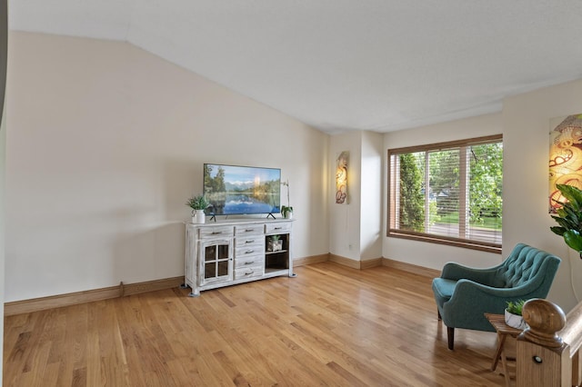 15110 Ute St NW, Ramsey, MN 55303 - living room with light wood finished floors, lofted ceiling, and baseboards