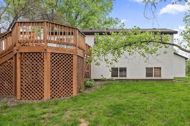 15110 Ute St NW, Ramsey, MN 55303 - rear view of property with a deck and a lawn