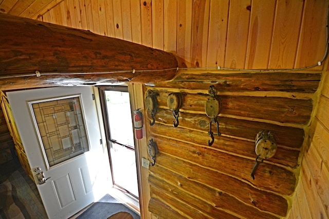 17377 Paradise Shores Rd, Maple Grove Twp, MN 56401 - interior space featuring wood walls