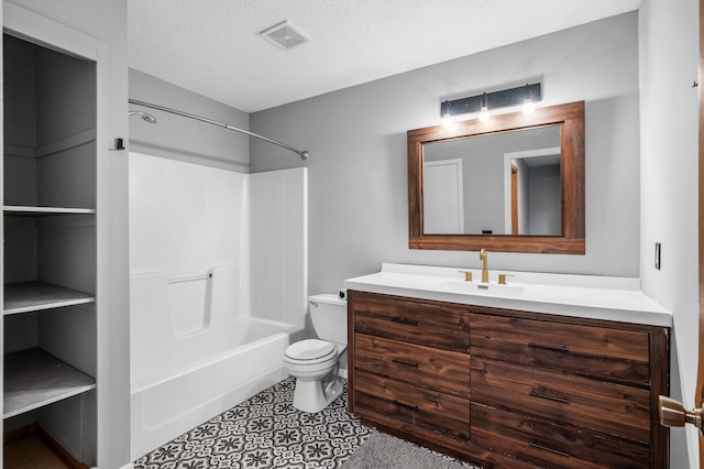 3649 Tower Pond Dr, Anoka, MN 55303 - bathroom with vanity, shower / tub combination, and a textured ceiling