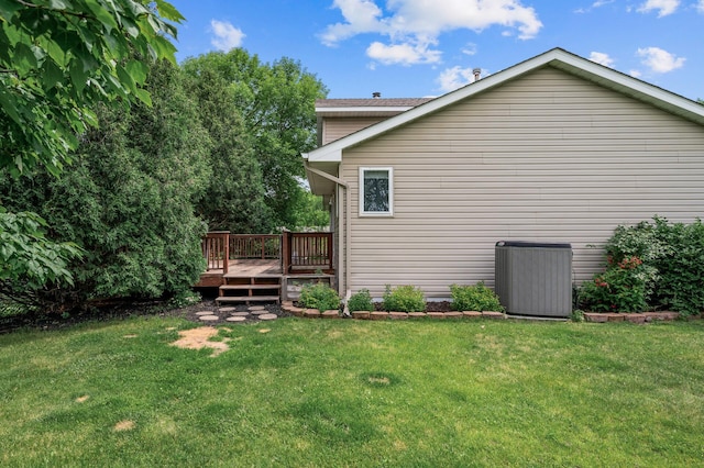 3649 Tower Pond Dr, Anoka, MN 55303 - view of side of home featuring a deck and a lawn
