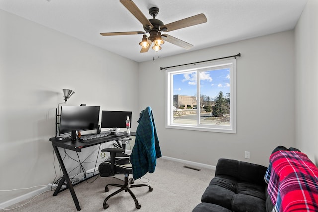 1030 Pond View Ct, Vadnais Heights, MN 55127 - carpeted office space featuring baseboards and a ceiling fan