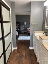 3422 Highlander Dr, Eagan, MN 55122 - bathroom with wood finished floors and baseboards