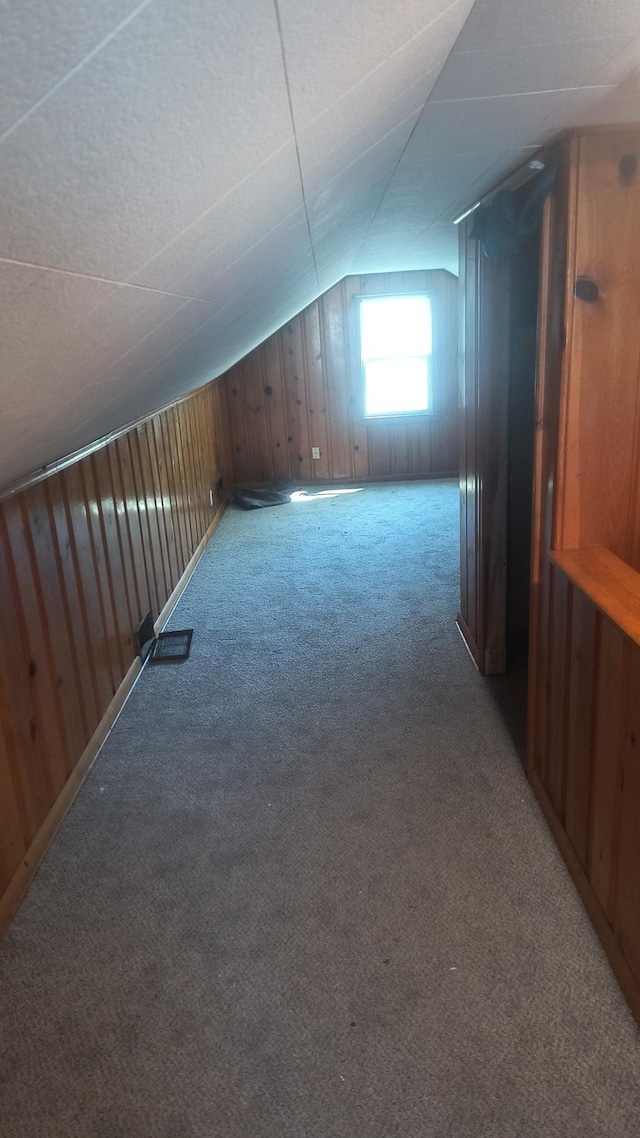1339 Payne Ave, Saint Paul, MN 55101 - bonus room with carpet flooring, lofted ceiling, and wooden walls