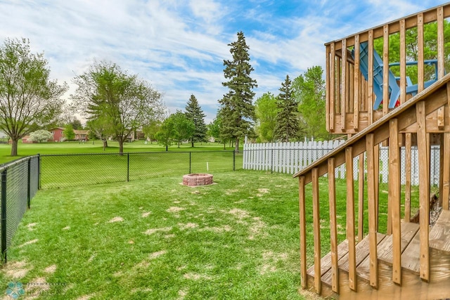 2814 26th Street Cir S, Moorhead, MN 56560 - view of yard featuring a fire pit