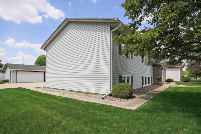 view of home's exterior featuring a lawn