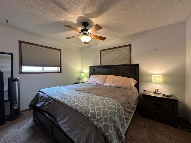 404 5th Ave NE, Kasson, MN 55944 - bedroom featuring carpet floors, a ceiling fan, and a textured ceiling