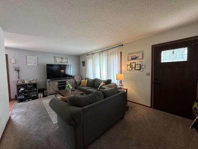 404 5th Ave NE, Kasson, MN 55944 - living room with carpet and a textured ceiling