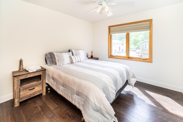 3010 Fairview Rd SW, Prior Lake, MN 55372 - bedroom featuring baseboards, dark wood finished floors, and a ceiling fan