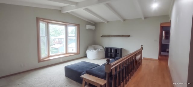 620 Maple St, Dassel, MN 55325 - bedroom featuring a wall unit AC, baseboards, and wood finished floors