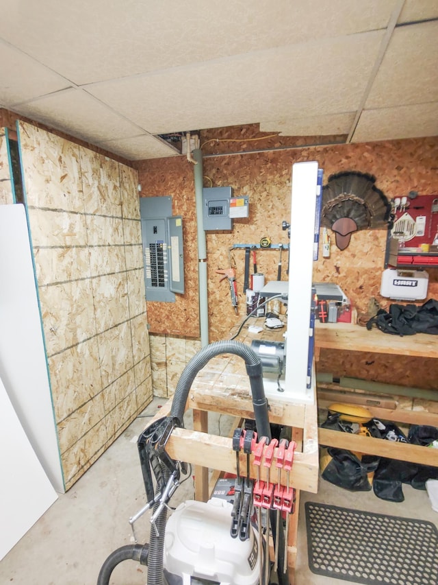 620 Maple St, Dassel, MN 55325 - workout room featuring a paneled ceiling and electric panel