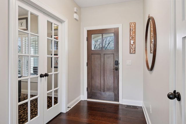 2971 Fairway Dr, Chaska, MN 55318 - entrance foyer featuring baseboards, dark wood-style floors, and french doors