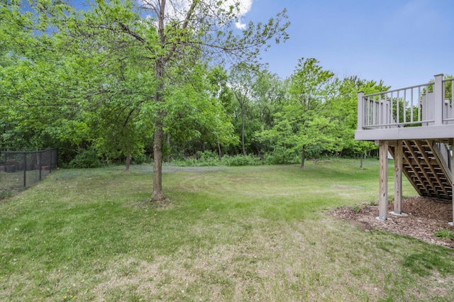 10543 Noble Cir N, Brooklyn Park, MN 55443 - view of yard with stairs and a deck