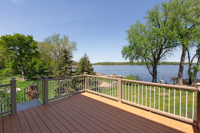 761 Country Lakes Dr, Lino Lakes, MN 55014 - wooden deck featuring a water view and a yard