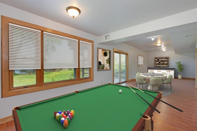 761 Country Lakes Dr, Lino Lakes, MN 55014 - rec room featuring wood finished floors, baseboards, and billiards