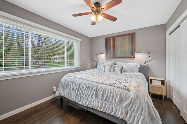 3807 Independence Ave N, New Hope, MN 55427 - bedroom with baseboards, wood finished floors, and ceiling fan