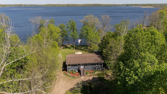 view of subject property featuring a nearby body of water