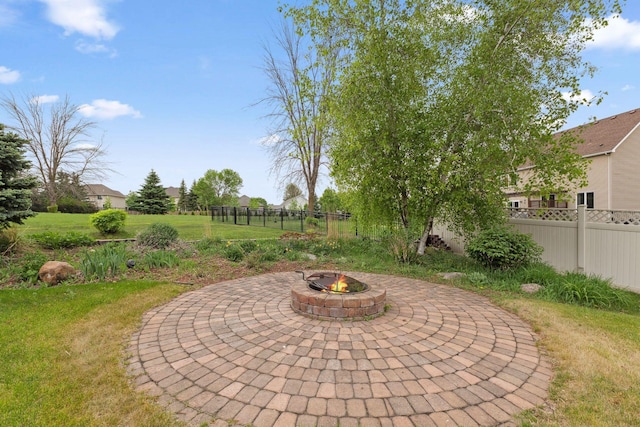 3613 Clare Downs Path, Rosemount, MN 55068 - view of patio with an outdoor fire pit