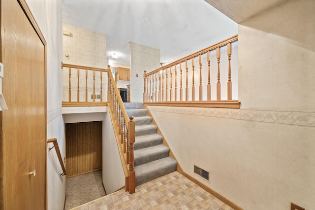 stairs with baseboards