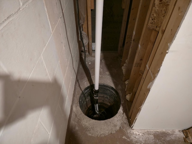 214 Central Ave, Truman, MN 56088 - basement view of concrete block wall