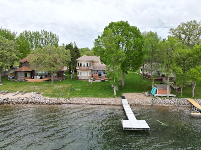 14620 Thomas Rd, Lake Park, MN 56554 - dock with a water view and a lawn