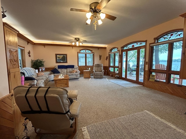 14620 Thomas Rd, Lake Park, MN 56554 - living room featuring carpet floors and a ceiling fan