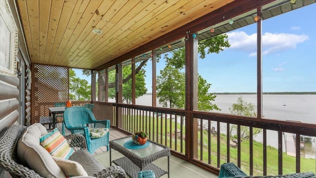 9231 Shady Haven Dr NW, Alexandria, MN 56308 - sunroom / solarium featuring a water view and an outdoor hangout area