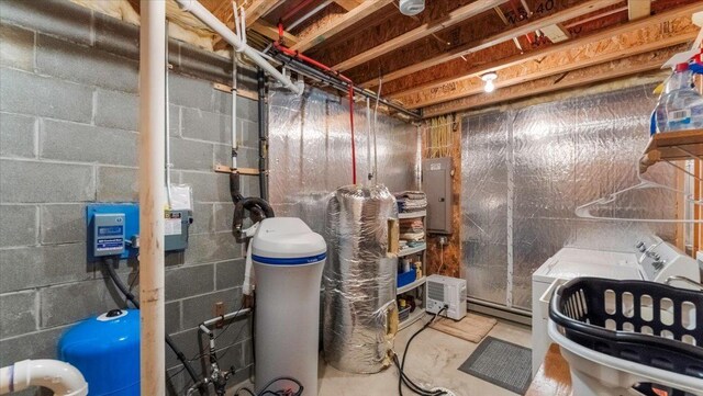 9231 Shady Haven Dr NW, Alexandria, MN 56308 - utility room featuring washer and clothes dryer and electric panel