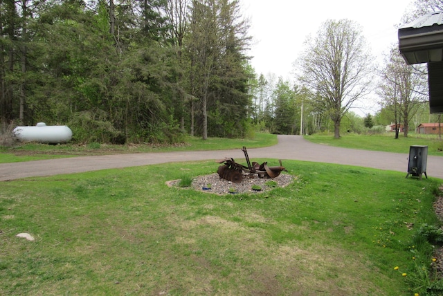 4054 Aspen Rd, Moose Lake, MN 55767 - view of grassy yard featuring curved driveway