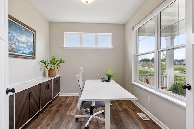 1049 Fabel Ln, Waconia, MN 55387 - home office with dark wood-type flooring and baseboards