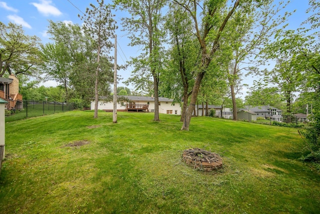 2400 Oakwood Dr, Burnsville, MN 55306 - view of yard featuring an outdoor fire pit