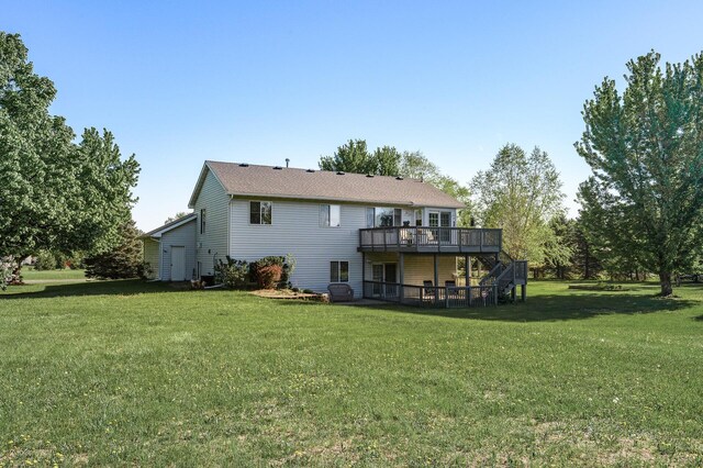 3062 196th Ave NE, East Bethel, MN 55011 - rear view of property featuring a deck and a lawn