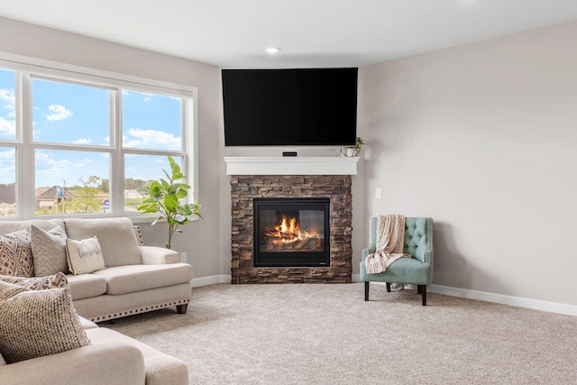 14520 109th Ave N, Maple Grove, MN 55369 - living room with a stone fireplace and carpet flooring