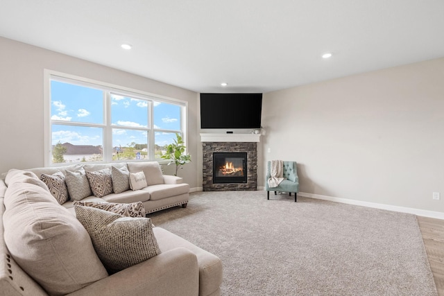 14520 109th Ave N, Maple Grove, MN 55369 - living room with a stone fireplace and recessed lighting