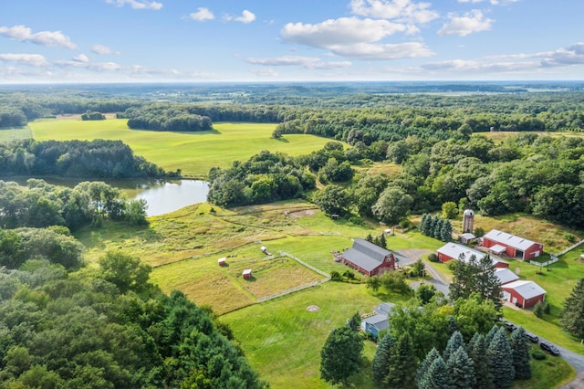 2929 170th St, Frederic, WI 54837 - drone / aerial view of a nearby body of water and a heavily wooded area