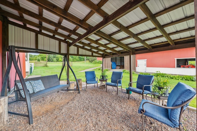 2929 170th St, Frederic, WI 54837 - view of patio featuring a pole building and an outdoor structure