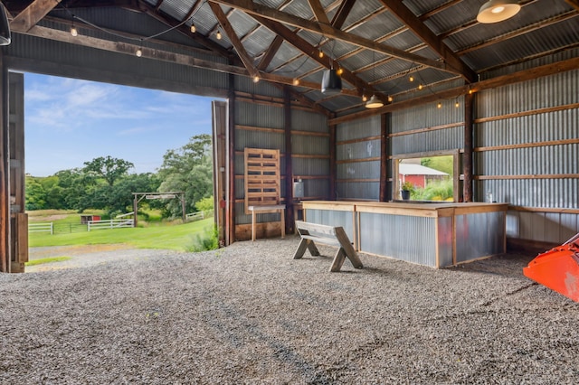2929 170th St, Frederic, WI 54837 - misc room with high vaulted ceiling and metal wall