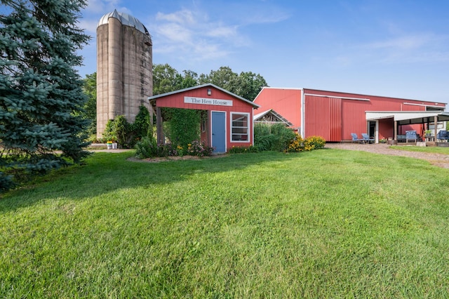 2929 170th St, Frederic, WI 54837 - view of green lawn with an outbuilding and an outdoor structure