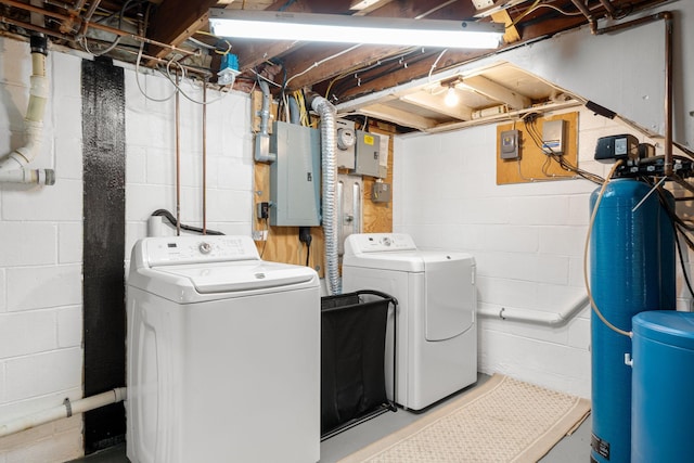 laundry room featuring separate washer and dryer and electric panel