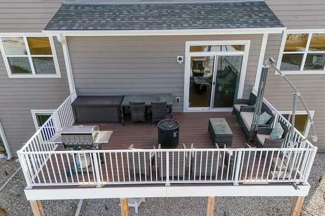 11632 Riverstone Trl, Woodbury, MN 55129 - wooden deck with an outdoor hangout area