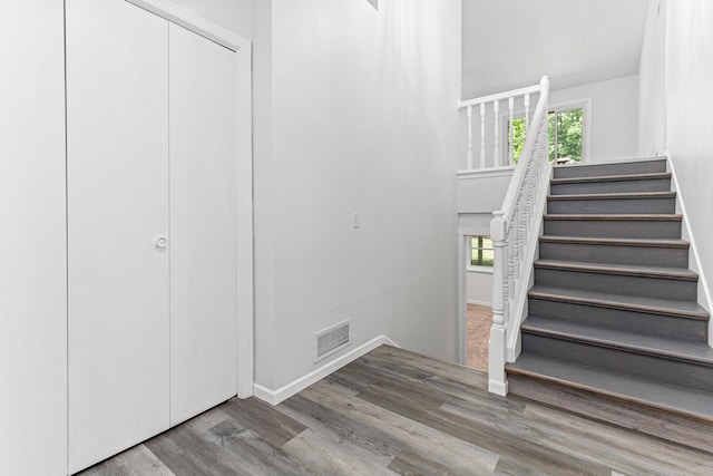 500 Ridge Ln, Chaska, MN 55318 - stairway with wood finished floors, plenty of natural light, and baseboards