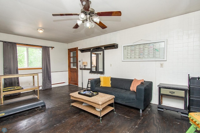 1513 40th Ave N, Moorhead, MN 56560 - living area with ceiling fan and wood finished floors
