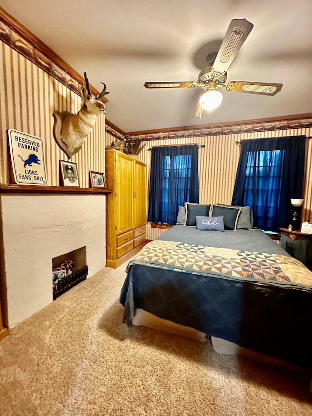 573 Rowland St, Tracy, MN 56175 - carpeted bedroom with ceiling fan