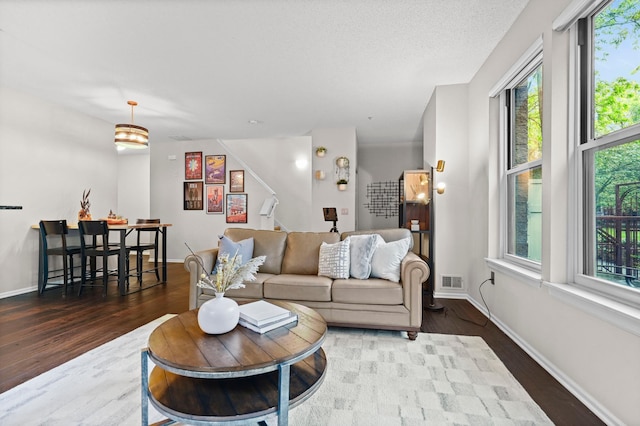 500 2nd St Unit 116, Minneapolis, MN 55401 - living room featuring wood finished floors, plenty of natural light, and baseboards