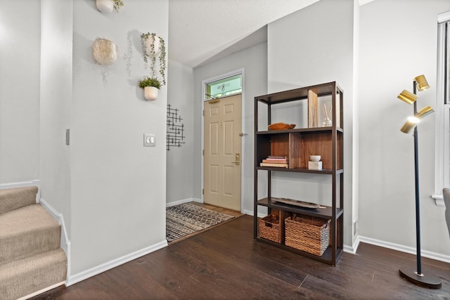 500 2nd St Unit 116, Minneapolis, MN 55401 - entrance foyer featuring hardwood / wood-style flooring, baseboards, and stairway
