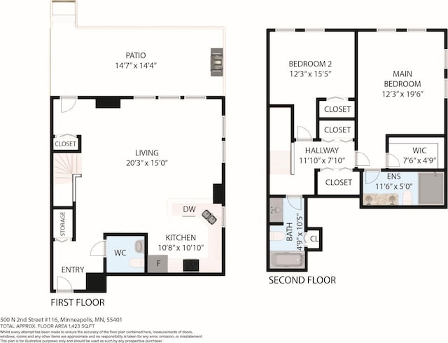 500 2nd St Unit 116, Minneapolis, MN 55401 - room layout