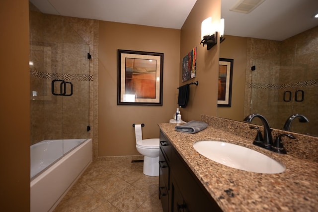 306 Windcrest Ln SE, New Prague, MN 56071 - bathroom with tile patterned flooring, vanity, toilet, and baseboards